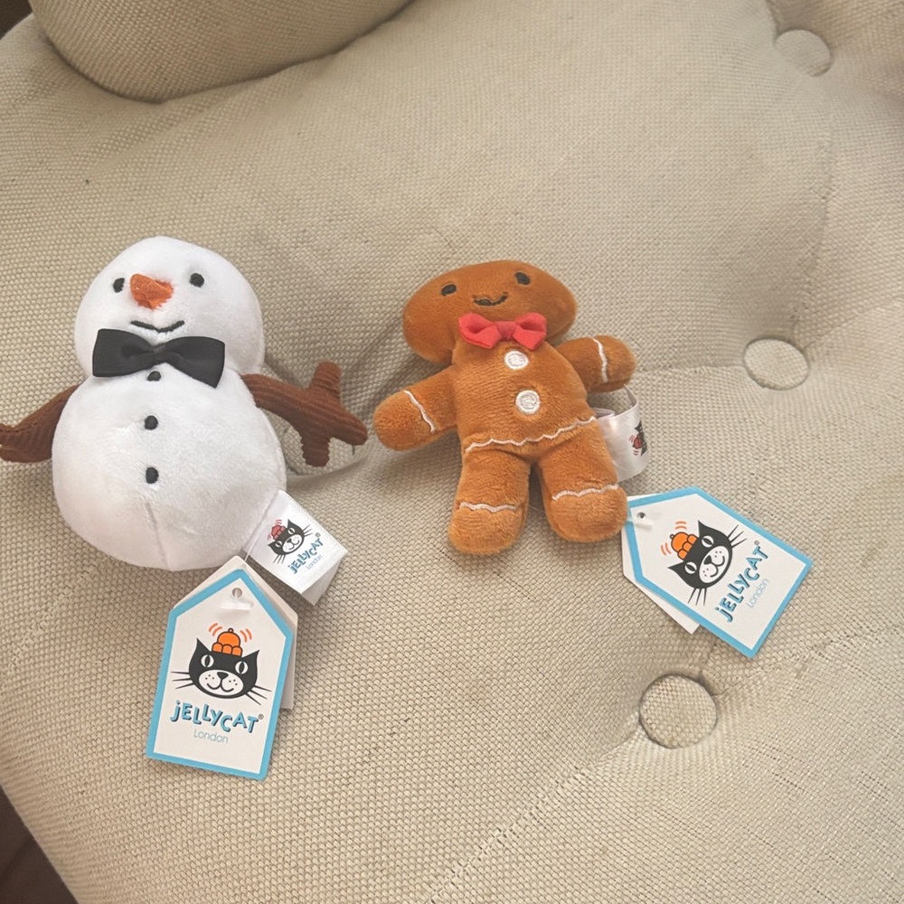 Jellycat Christmas mixed - Snowman and Gingerbread man